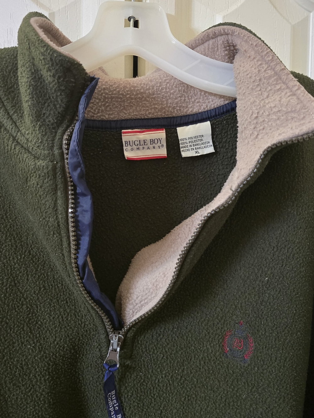 VINTAGE Bugle Boy Dark Green Quarter-Zip Fleece